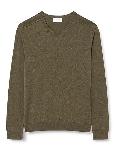 SELETED HOMME Herren SLHBERG LS Knit V-Neck NOOS Pullover, Ivy Green/Detail:Melange, XX-Large von SELETED HOMME