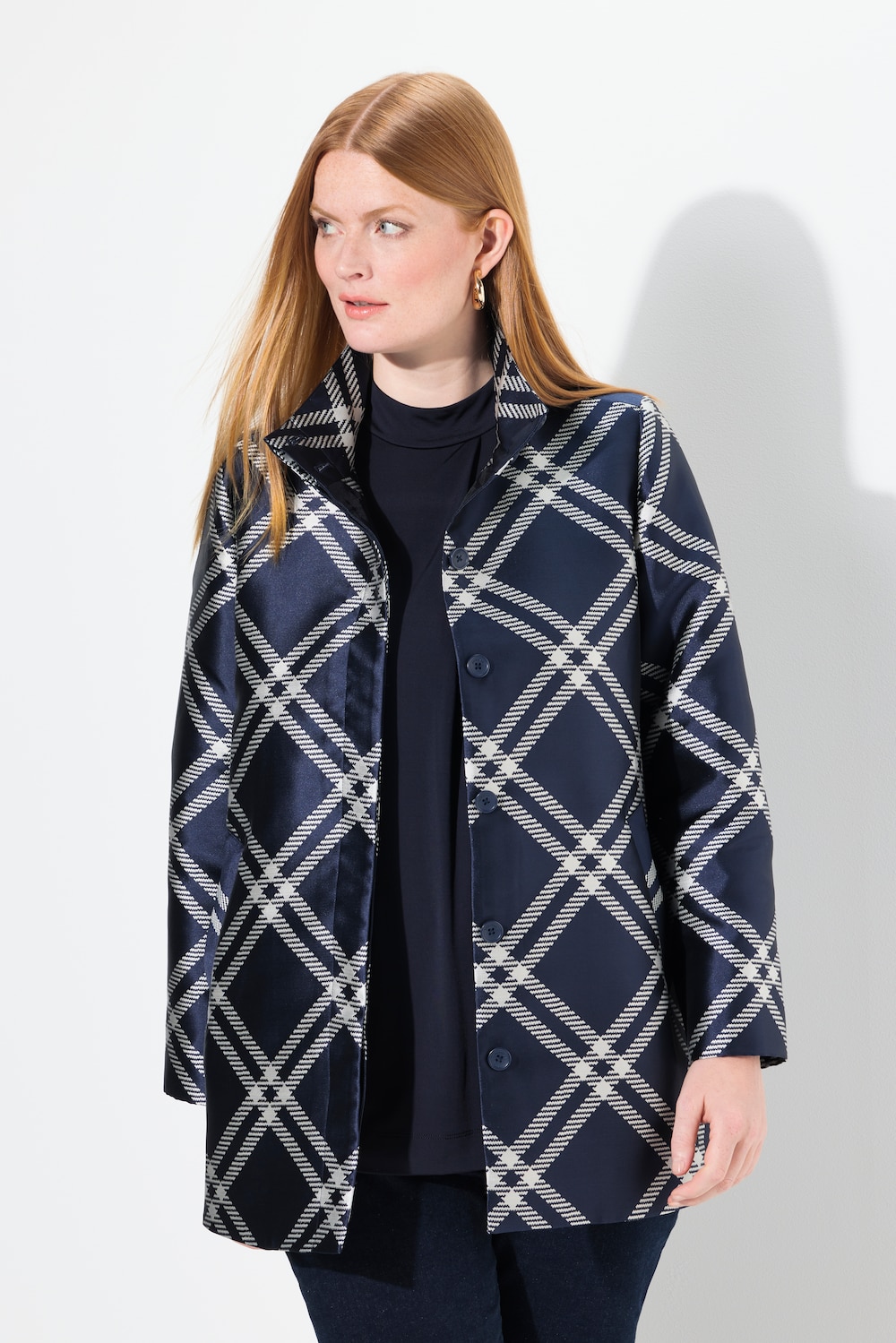 Große Größen Jacke, Damen, blau, Größe: 42/44, Baumwolle/Viskose/Polyester, Ulla Popken Große Größen Jacke, Damen, blau, Größe: 42/44, Baumwolle/Viskose/Polyester, Ulla Popken von Selection