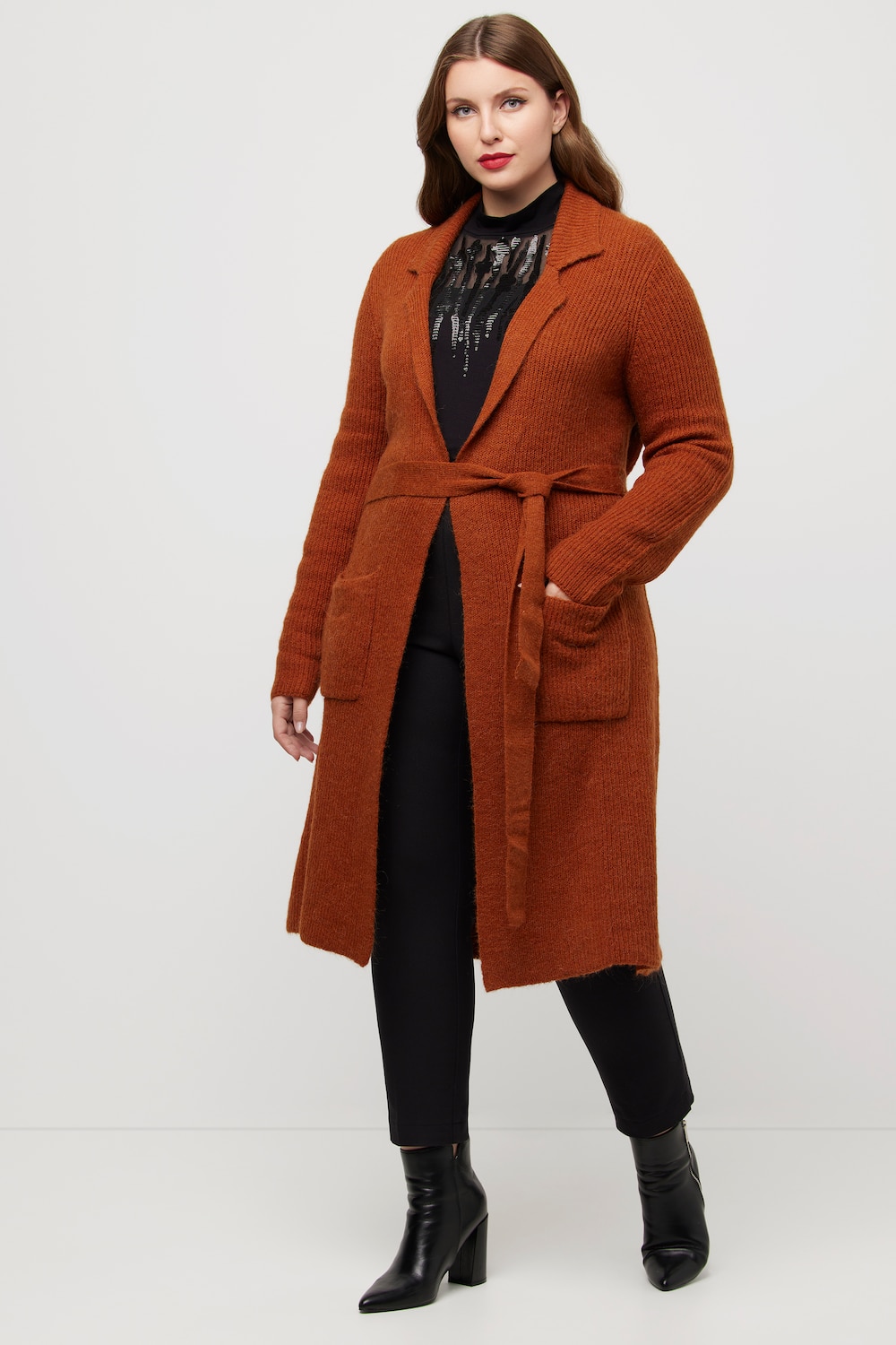 Große Größen Strickmantel, Damen, rot, Größe: 50/52, Synthetische Fasern/Wolle, Ulla Popken Große Größen Strickmantel, Damen, rot, Größe: 50/52, Synthetische Fasern/Wolle, Ulla Popken von Selection
