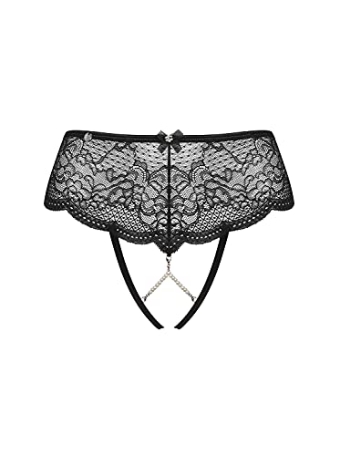 Selente Love & Fun attraktives und bequemes Damen Ouvert-Panty, schwarz-Ouvert-Perlen, Gr. M/L von Selente