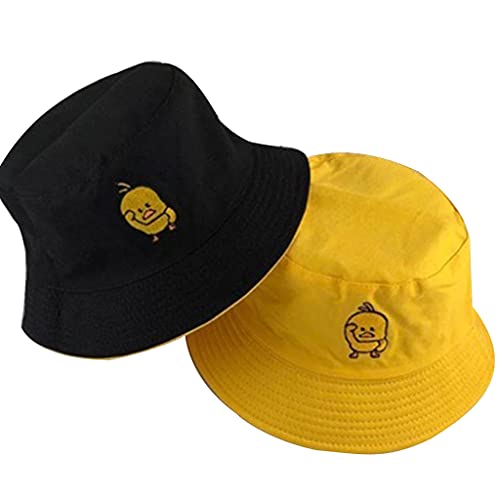 Selma. Unisex gelbe Ente bestickt Bucket Hat Reversible Sonnenschutz Packable Panama Fisherman Cap Geschenke für Wandern Camping Walking M Von von Selma.