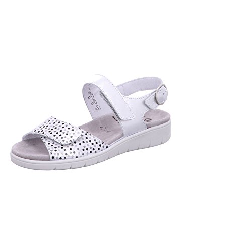 Semler Dunja D4145-702, Riemchensandalen, Weiß (Weiss-Silber 101), 39.5 EU (6 UK) von Semler