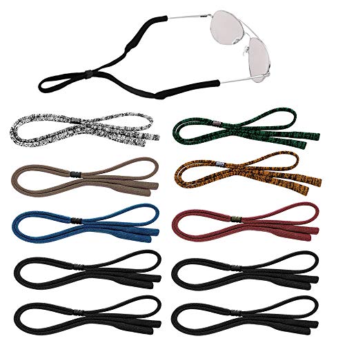 Senhai 10 Stück Sonnenbrillenbänder für Männer, Frauen & Kinder, Einstellbar Brillenhalter Neck Holder Cord Lanyard für Sport, Lesen 7 Farben von Senhai