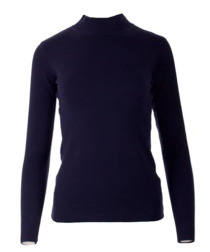 Seniorenmode24 Damen Senioren Oma Pullover Feintrick Strickpullover mit Stehkragen Schildkröten Kragen kuschelig weich ideal für Omas (DE/NL/SE/PL, Numerisch, 40, 42, Regular, Regular, dunkelblau) von Seniorenmode24