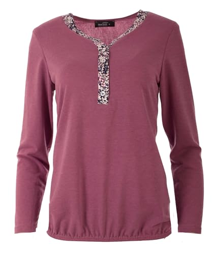 Seniorenmode24 Damen Senioren Oma Pullover Langarm Shirt Feinstrickpullover mit Knopfleiste und Blumenverzierung ideal für Omas (DE/NL/SE/PL, Numerisch, 36, 38, Regular, Regular, Flieder) von Seniorenmode24