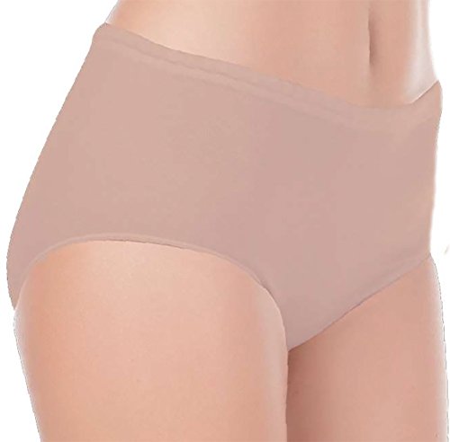 Seniorenmode24 Damen Senioren Unterhose/Unterhemd Gr. 36-38 bis 56-58 ideal für pflegebedürftige Omas einfach anzuziehen 2er,3er oder 4er Pack (3er Pack mit Elasthan Hautfarben, 44-46) von Seniorenmode24