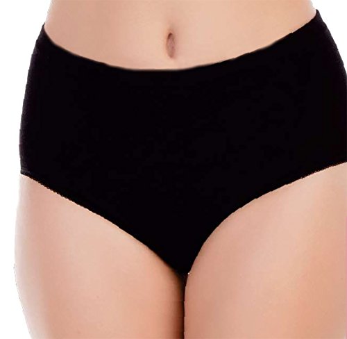 Seniorenmode24 Damen Senioren Unterhose/Unterhemd Gr. 36-38 bis 56-58 ideal für pflegebedürftige Omas einfach anzuziehen 2er,3er oder 4er Pack (3er Pack mit Elasthan Schwarz, 40-42) von Seniorenmode24