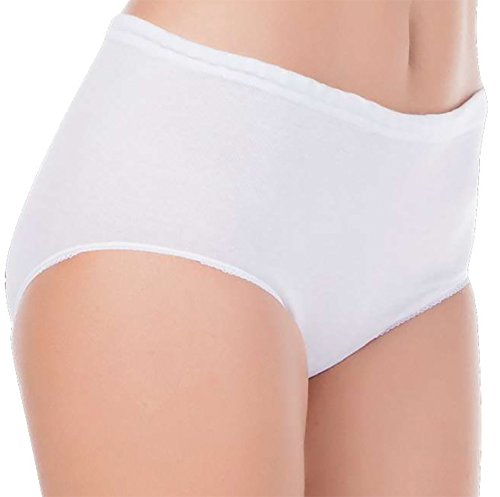 Seniorenmode24 Damen Senioren Unterhose/Unterhemd Gr. 36-38 bis 56-58 ideal für pflegebedürftige Omas einfach anzuziehen 2er,3er oder 4er Pack (3er Pack mit Elasthan Weiß, 48-50) von Seniorenmode24