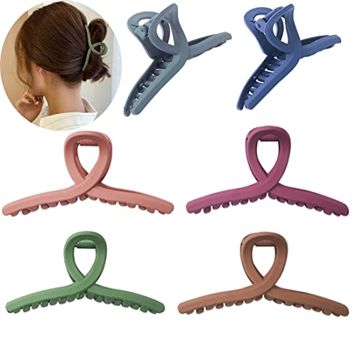 Senllori Haarklammer, 10.9cm Haarspangen für dickes Haar Rutschfestes Haar Jaw Clips Haarstyling-Zubehör für Frauen Damen Mädchen,Rutschfeste Haarnadel Haarkralle 6 Stück von Senllori