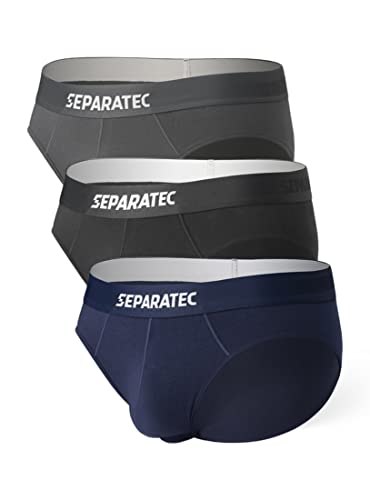 Separatec Herren Boxershorts Weiche Baumwolle mit Separaten Beuteln Unterwäsche Streifen Retroshorts 3er Pack von Separatec