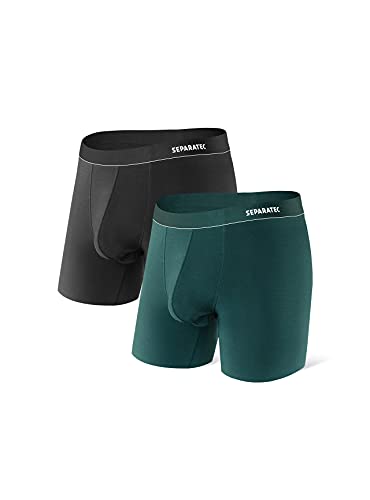 Separatec Herren Boxershorts mit Separaten Beuteln Mikromodal Unterwäsche Stilvolle Retroshorts 2er Pack von Separatec