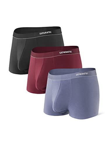 Separatec Herren Modal Boxershorts Doppel Beutel Unterwäsche Weiche Atmungsaktive Ultra Bequeme Unterhosen 3er Pack von Separatec