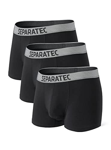 Separatec Herrenunterwäsche 2.0 Baumwolle Mikromodal mit Getrennten Taschen Atmungsaktiven Elastischen Boxershorts 3er Pack von Separatec