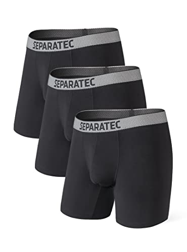 Separatec Herrenunterwäsche 2.0 Baumwolle Mikromodal mit Getrennten Taschen Atmungsaktiven Elastischen Boxershorts 3er Pack von Separatec