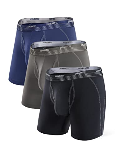 Separatec Sport Male Boxershorts Schnelltrocknende Herren Unterhosen mit Doppelter Beutel Retroshorts 3er Pack von Separatec