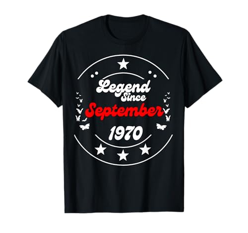 September 1970 Geburtstag Legend Man Boy seit September 1970 T-Shirt September 1970 Geburtstag Legend Man Boy seit September 1970 T-Shirt von September 1970 Birthday Legendary Since 1970 Men