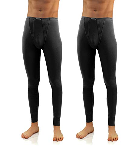 sesto senso Lange Unterhose 2er Pack männer thermounterwäsche Herren k2 (Schwarz, XL) von sesto senso