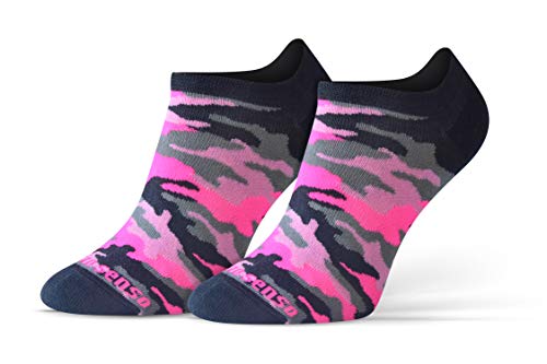 sesto senso Lustige Sneaker Socken Baumwolle Bunte Füßlinge Damen Herren 1 Paar Funny Socks Tarnung Tarnsocken Tarnmuster Tarnfarben militär Camouflage 35-38 Camo Rosa von sesto senso