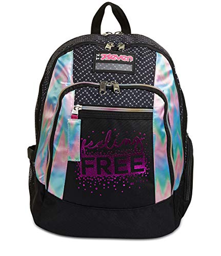 SEVEN Rucksack Advanced, Backpack für Schule, Uni & Freizeit, Geräumige Schultasche für Teenager, Mädchen, Jungen, Gepolsterter Schulranzen; FEELING FREE, schwarz, mit Laptopfach & SPEAKER von Seven