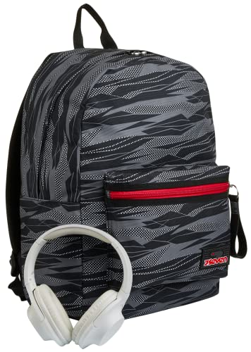 RUCKSACK IMUSICPACK SEVEN Geräumige Schultasche für Teenager, Mädchen und Jungen, mit Laptopfach&Kopfhörer/USB-Anschluss, italienisches Designschwarzinkl. Kopfhörer von Seven