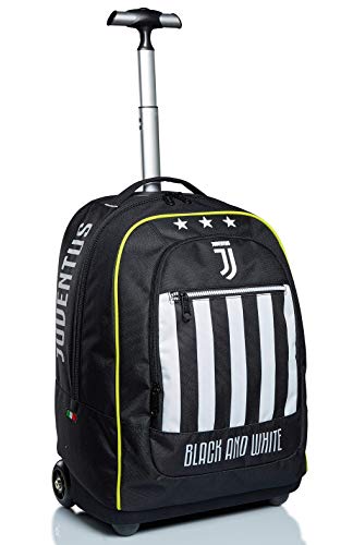 Seven TROLLEY JUVENTUS, 2 in 1, Schulranzen mit Rollen, Rucksack mit Trolleyfunktion für Kinder, ab 1. Klasse, für Schule, Reisen, Mädchen&Jungen, schwarz/weiß von Seven