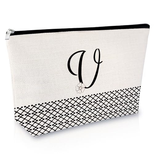 Sfodiary Kosmetiktasche mit Alphabet-Anfangsbuchstaben A-Z, Freundschaftsgeschenk, Geburtstagsgeschenk für Frauen, Monogramm, Reisetasche, Geschenk für sie, beste Freunde, Abschlussfeier, Weihnachten, Sfodiary Kosmetiktasche mit Alphabet-Anfangsbuchstaben A-Z, Freundschaftsgeschenk, Geburtstagsgeschenk für Frauen, Monogramm, Reisetasche, Geschenk für sie, beste Freunde, Abschlussfeier, Weihnachten, von Sfodiary