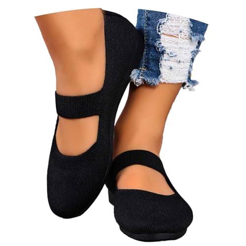 Ballerina für Damen 43, Ballerinas Damen Flache Outdoor Slip on Riemchenballerina Halbschuhe Bequem Elegant Ballerina Gymnastikschuhe Weite Tanzschuhe Loafer Runder Sommerschuhe, Schwarz, 38 Ballerina für Damen 43, Ballerinas Damen Flache Outdoor Slip on Riemchenballerina Halbschuhe Bequem Elegant Ballerina Gymnastikschuhe Weite Tanzschuhe Loafer Runder Sommerschuhe, Schwarz, 38 von Sfwqoifou