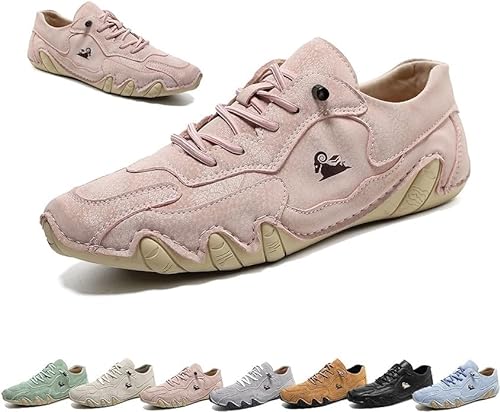 Herrenschuhe, Barfußschuhe, Beck-Schuhe for Damen, Unisex, Freizeitschuhe, atmungsaktiv, One KKick, Flacher Boden, wasserdichtes Leder, for Outdoor-Sportarten(Color:Pink,Size:35) von Shamdrea