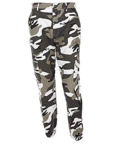 Damen Camouflage Hose Mädchen Military Hose Hip Hop Jogger Trainingshose (Grau, S) von ShangSRS