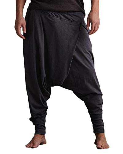 Shaoyao Haremshose Herren Hippie Hose Aladinhose Freizeithose Rauchfarben Tag S/EU 46 von Shaoyao