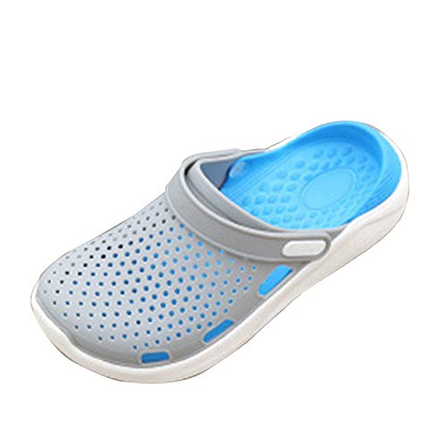 Shaoyao Herren Superleicht Hausschuhe Clogs Schlappen Badeschuhe Gummi Graues Himmelblau 44 von Shaoyao