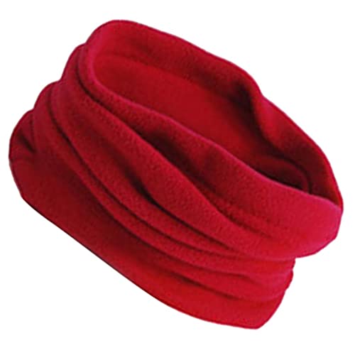 Fleece Schlauchschal Neck Warmer Schlauchtuch Rundschal Winter Loop Schal warmes Strickschal Kopftuch, Rot, one size von Sharplace