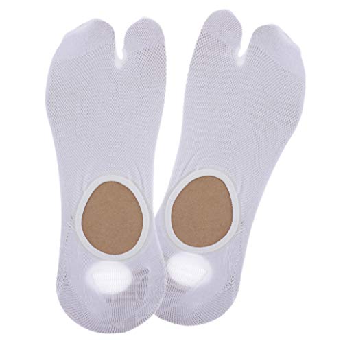 Sharplace 1 Paar Fingersocken Damen Sportsocken 2 Finger Low Cut Baumwollsocken Slip, Weiß von Sharplace