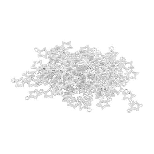 Sharplace 100 Stücke Sterne Charms Anhänger Schmuckanhänger für Schmuckherstellung, Silber Weiss von Sharplace