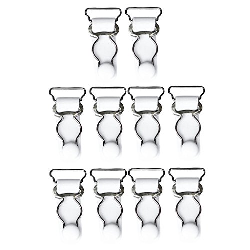 Sharplace 10er Pack Schnuller Clips Metallklammern Schnullerhalter Clips KinderKinderlätzchen Spielzeughalter, Weiß, 26mm von Sharplace