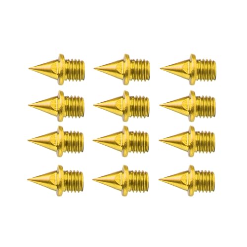 Sharplace 12x Leichtathletik-Laufspikes, Laufspikes, leichte Ersatzspikes für Laufschuhe, Kurzlauf, Prüfungen, Gold von Sharplace