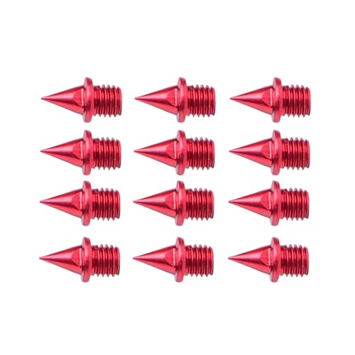 Sharplace 12x Leichtathletik-Laufspikes, Laufspikes, leichte Ersatzspikes für Laufschuhe, Kurzlauf, Prüfungen, Rot von Sharplace