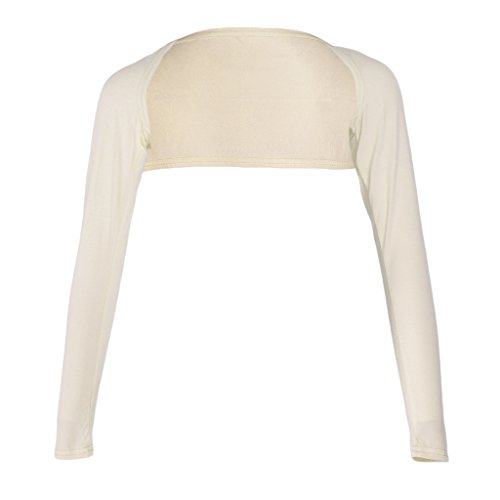 Sharplace Damen Schulterjäckchen Langarm Jäckchen aus Modal Festlich Shrug, Beige, wie beschrieben von Sharplace