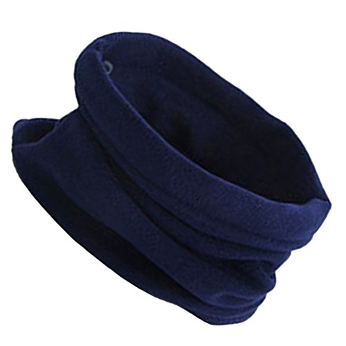 Fleece Schlauchschal Neck Warmer Schlauchtuch Rundschal Winter Loop Schal warmes Strickschal Kopftuch, Navy blau, one size von Sharplace