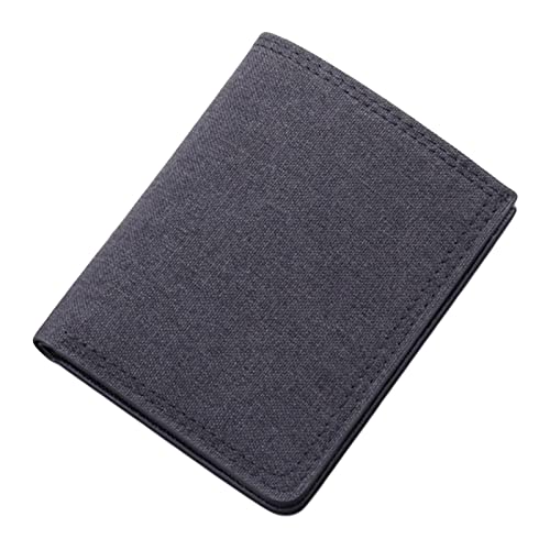 Herren Canvas Portemonnaie, Kurze Geldbörse, ID Kartenetui, mit Münzfach, Knopfverschluss, Clutch Vertikale Bifold Faltbare Durable Geldbörse Brieftas, Schwarz von Sharplace