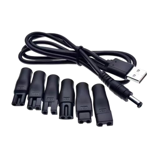 Sharplace Ladekonverter-Anschluss, USB-Adapter, Mehrzweck-DC-Anschluss-Ersatzadapter für Schreibtischlampen, Haarschneidemaschinen, 6 Stück und USB-Kabel von Sharplace