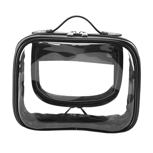 Sharplace Transparente Kosmetiktasche mit Taschen, transparente Aufbewahrungstasche für den täglichen Gebrauch zu Hause, Damen, Schwarz von Sharplace