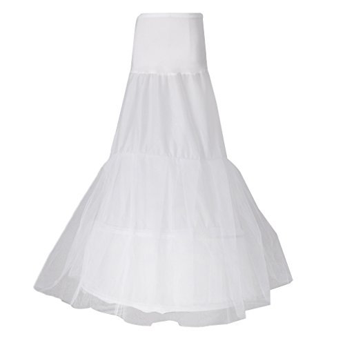 Sharplace Weiß Petticoat Unterrock Kleid Unterkleid Reifrock Fischschwanz Meerjungfrau Brautkleid Underskirt Crinoline Umfang 102 CM von Sharplace