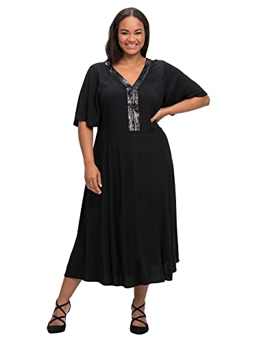 Sheego Damen Große Größen Abendkleid mit Pailletten und Flügelärmeln Abendmode elegant V-Ausschnitt Pailletten Sheego Damen Große Größen Abendkleid mit Pailletten und Flügelärmeln Abendmode elegant V-Ausschnitt Pailletten von Sheego
