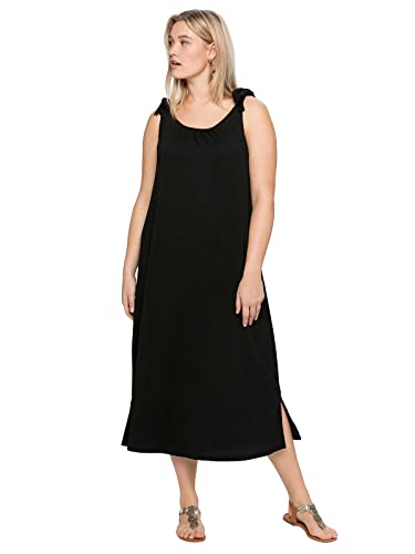 Sheego Damen Große Größen Jerseykleid in A-Linie, mit verspielten Details Jerseykleid Citywear feminin Rundhals-Ausschnitt - unifarben von Sheego