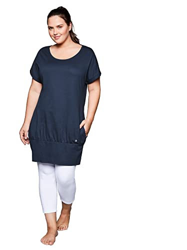 Sheego Damen Große Größen Shirtkleid mit seitlichen Eingrifftaschen Shirtkleid Freizeitmode sportlich Rundhals-Ausschnitt - unifarben von Sheego