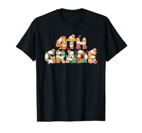 Lustiges Schaf, vierte Klasse, Schulanfang, Kinder, Jungen, Mädchen T-Shirt Lustiges Schaf, vierte Klasse, Schulanfang, Kinder, Jungen, Mädchen T-Shirt von Sheep Lovers First Day of School 4th Grade Outfits