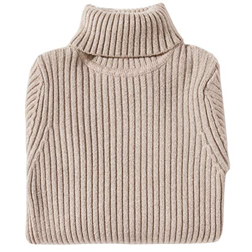 Shengwan Rollkragenpullover Kinder Mädchen Jungen Warm Herbst Winter Langarm Strickpullover Leichter Kaffee 140 von Shengwan