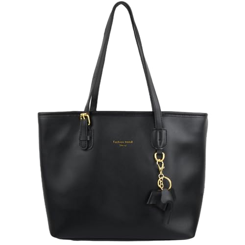 Handtasche Damen, Elegant Leder handtasche damen groß, schwarz shopper tasche damen mit Reißverschluss, Mode und Freizeit von Shengxi