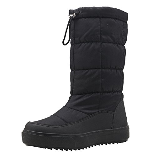 Shenji Damen Schneestiefel Halbschaft mit Rutschfester Sohle Winterschuhe Mehrfarbig H7624 Schwarz 38 von Shenji